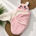CUDDLE BUDDY - Pink Bunny - Hooded Swaddle Blanket - GIRLS -