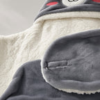 CUDDLE BUDDY - Grey Bear - Hooded Swaddle Blanket - BOYS -