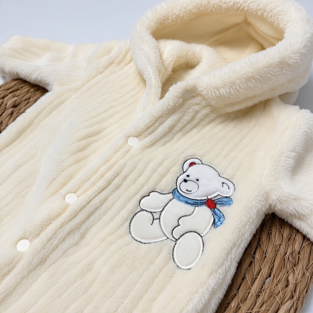 TEDDY HUG - Velvet Hooded Overalls ( Butter Yellow )