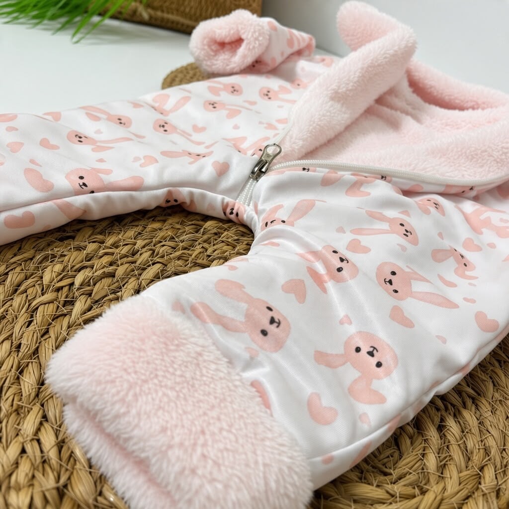 PINK BUNNY - Padded Hooded Jumpsuit