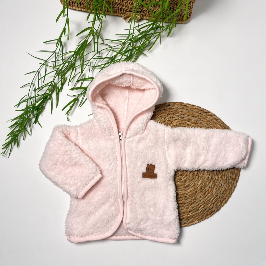 PINK BEAR - Hooded Fleece Jacket