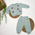 MY LITTLE HEART - Fleece Sweatshirt Set (Mint)