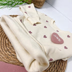LOVE HEART - Cream & Mauve Fleece Set