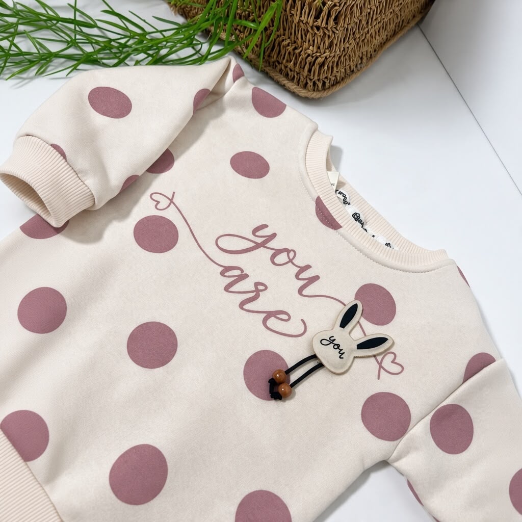 Bunny Polka Dot Fleece Set