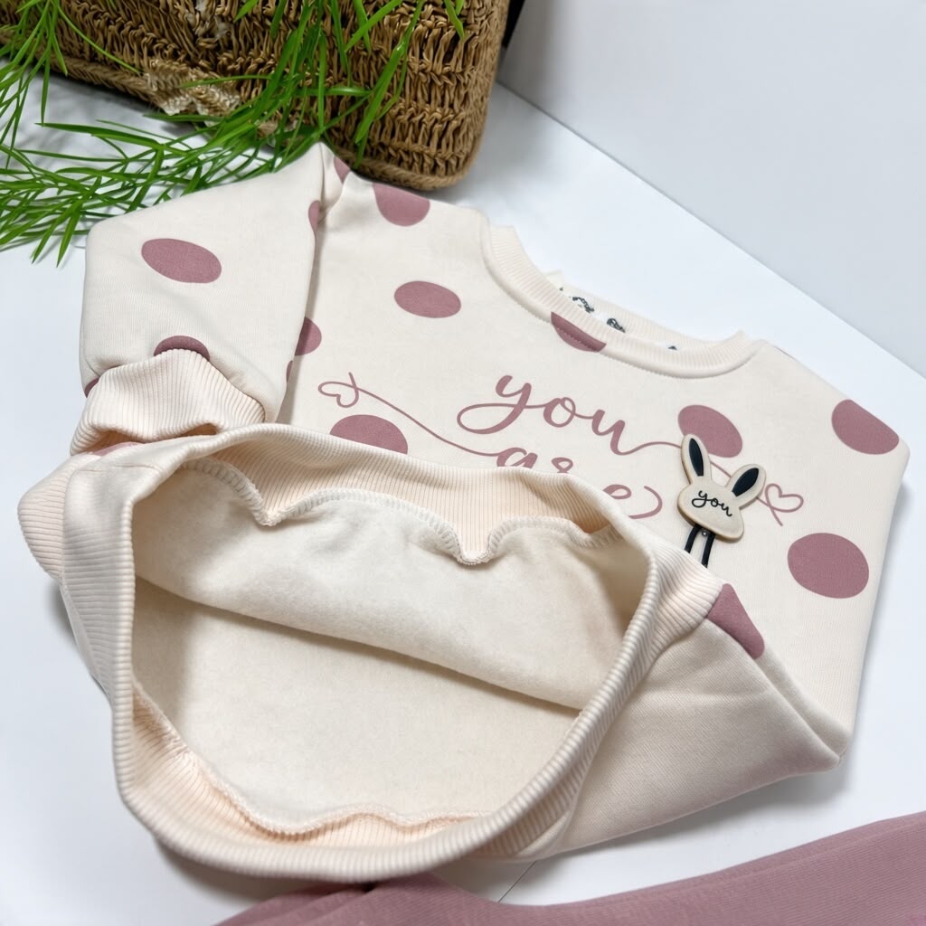 Bunny Polka Dot Fleece Set