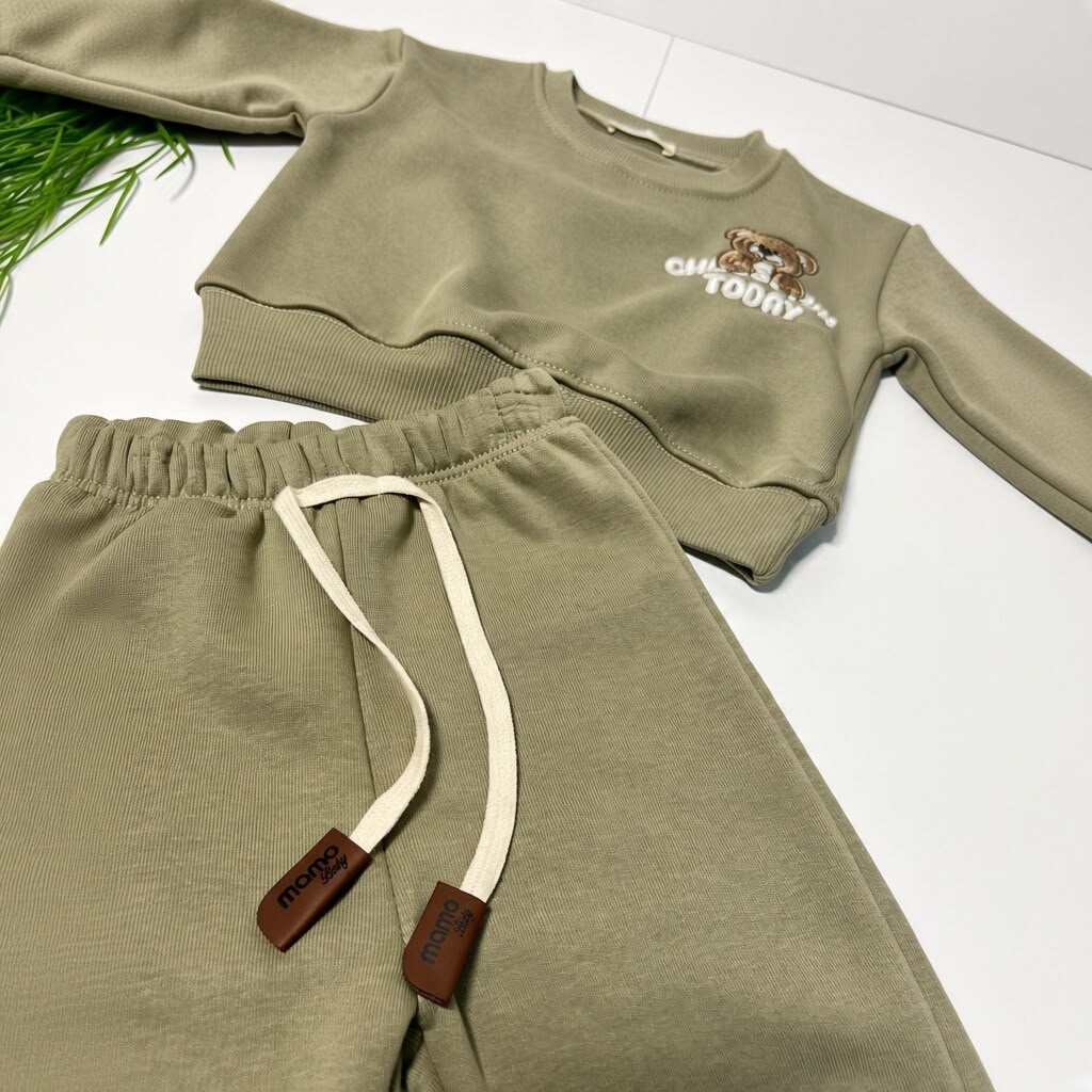 CHOOSE FUN TODAY - Sage Teddy Fleece Set