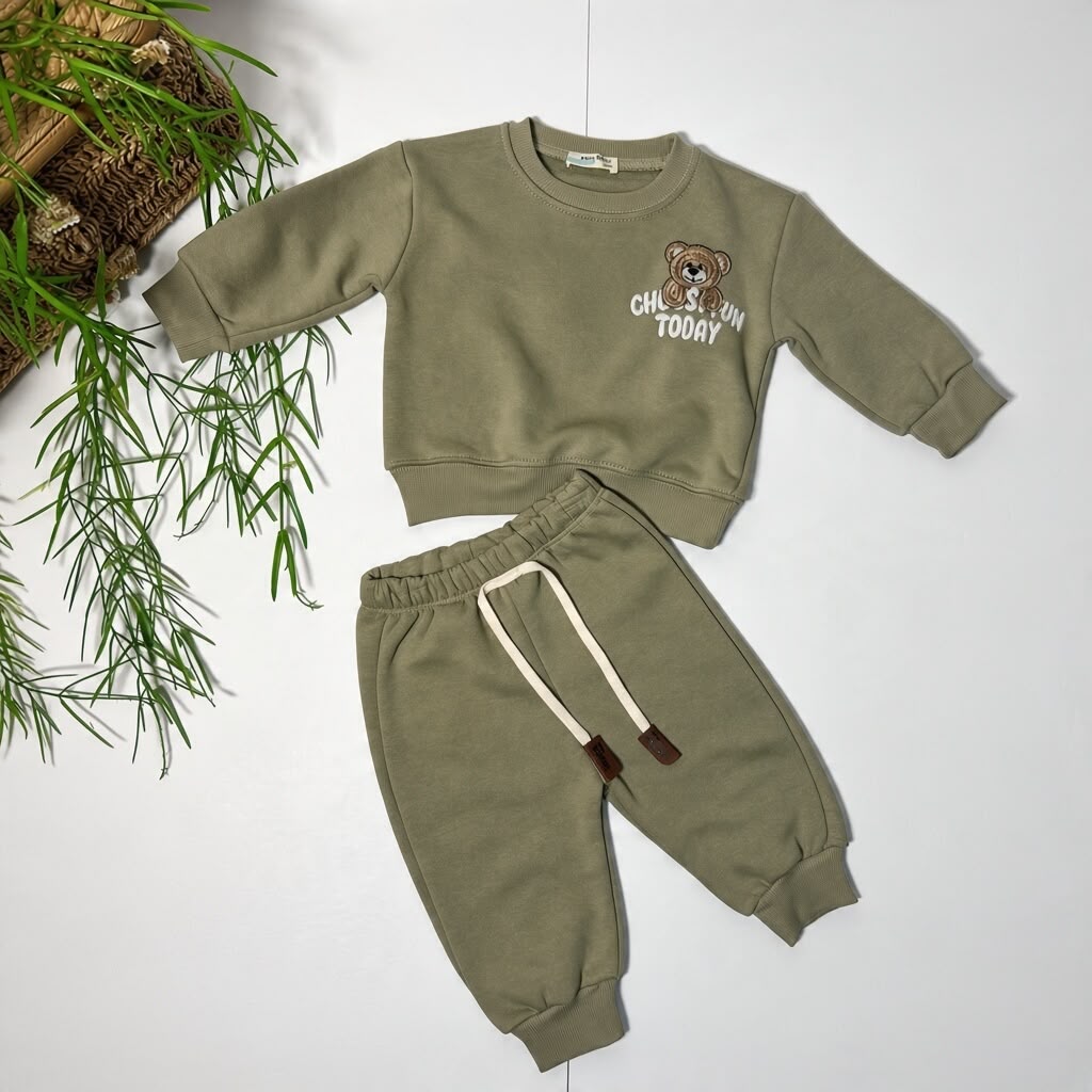 CHOOSE FUN TODAY - Sage Teddy Fleece Set
