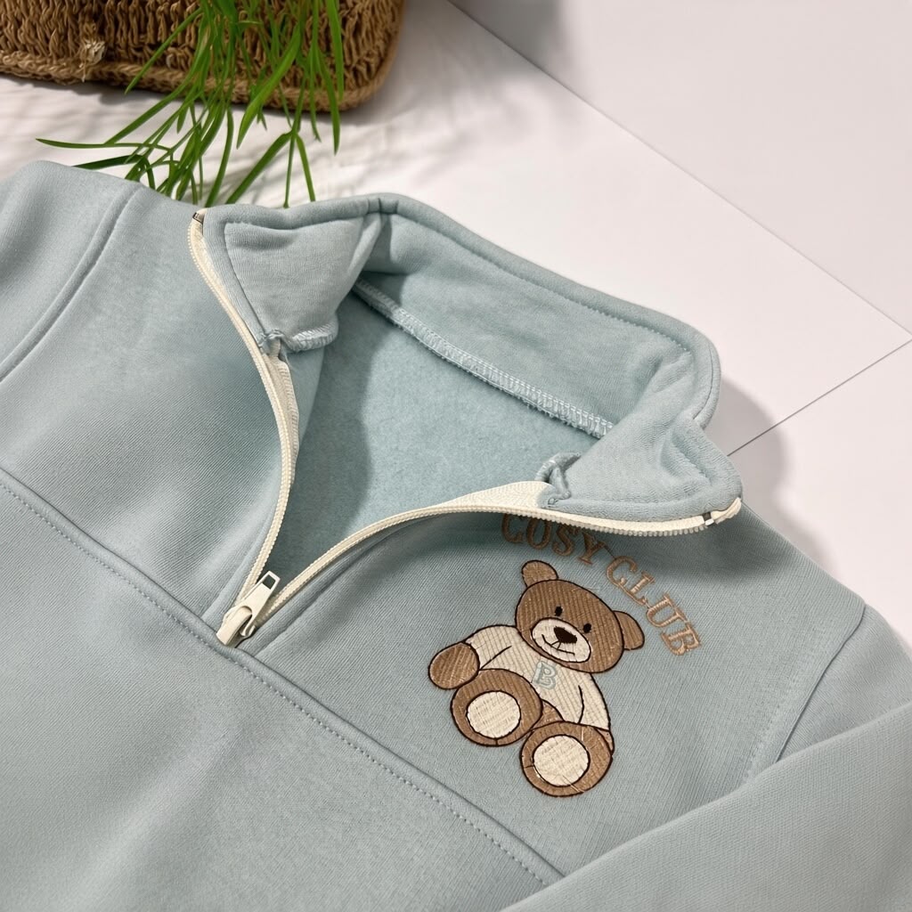 COSY CLUB - Sage Teddy Zip Set
