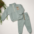COSY CLUB - Sage Teddy Zip Set