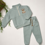 COSY CLUB - Sage Teddy Zip Set