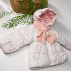 BLOOM BEAR - Floral Puffer Coat with Scarf